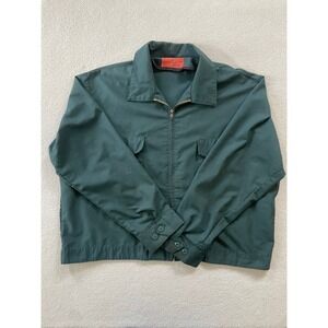 Vintage Clayton Electro-Press Mens 56 XL Work Jacket Green Zip Up Utility Coat